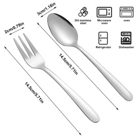 Gohytal Set di cucchiai da tè in acciaio inox, cucchiaini da caffè, cucchiaini da dessert, set di cucchiai da tè per ristoranti, lavabili in lavastoviglie