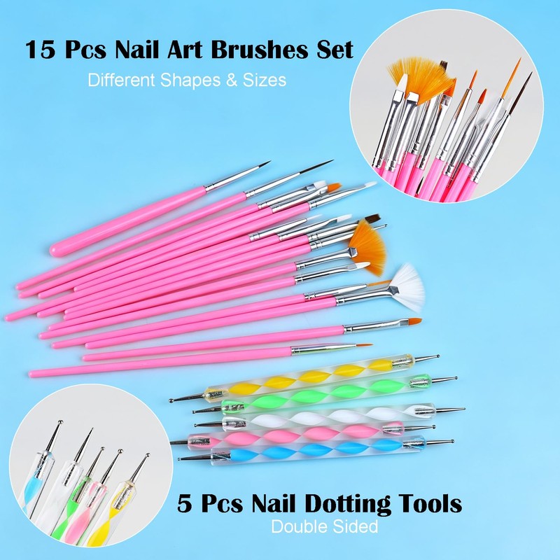 Acrylic Fake Nails Kit for Beginners with Press on Nail