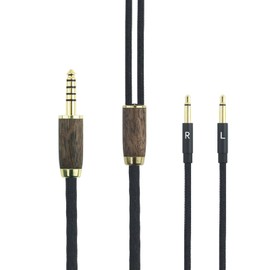 4.4mm Balanced Plug 6N OCC Copper Silver Plated Cable 4.4mm Balanced Cable Compatible with Meze 99 Classics for Meze 9 Neo Headphones Walnut