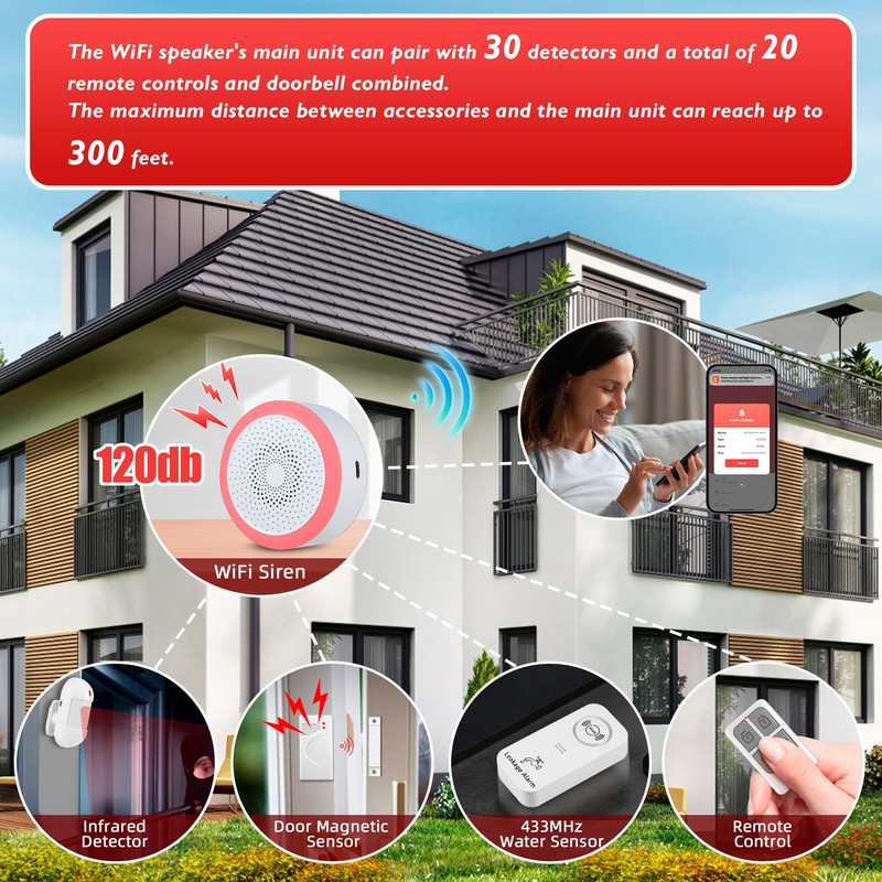 KERUI WiFi Alarm Home Security System, Wireless Alarm System with