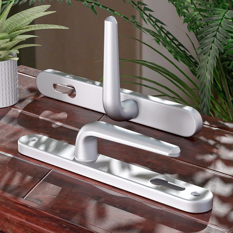 Bwintech 1 Set Silver Anodised UPVC Aluminium Door Handle Set,