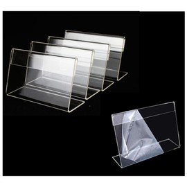 20 PCS Mini Sign Display Holder L Shape Sign Holders Acrylic Clear Sign Stand Card Holder for Price Card Tag Name Label Display(9 x 6 cm)