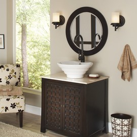 Sea Gull Lighting 44660-839 Winnetka Transitional One Light Wall/Bath Sconce Vanity Style Fixture, Blacksmith Finish