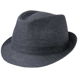 Stetson Geneva Linen Hat - Sun Hat for Women / Men - Fabric Hat Made in Italy - Summer Hat with UV Protection 40+ - Trilby Made of Linen Spring / Summer, denim