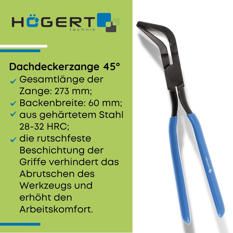 Högert Technik - Dachschellen gewinkelt 45 ° - Abkantzange Biegezange