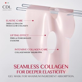 CANDORLOV CDL Collagen Lifting Gel Mask Low Molecule 5ea x 30g, Instant Lifting 840,000 PPM of Real Deeo Collagen Mode, PDRN Pomegranate, Hyalruronic Acid, Hydrogel Mask Korean Skin Care