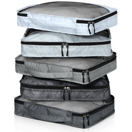 Bulyoou 5 Pcs Packing Cubes for Suitcase Large Travel Cubes Carry on Luggage Organizer Bags for Clothes Accessories(Black)