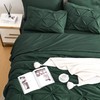 Ubauba 7pc Dark Green Comforter Set Queen Size, Hunter Green
