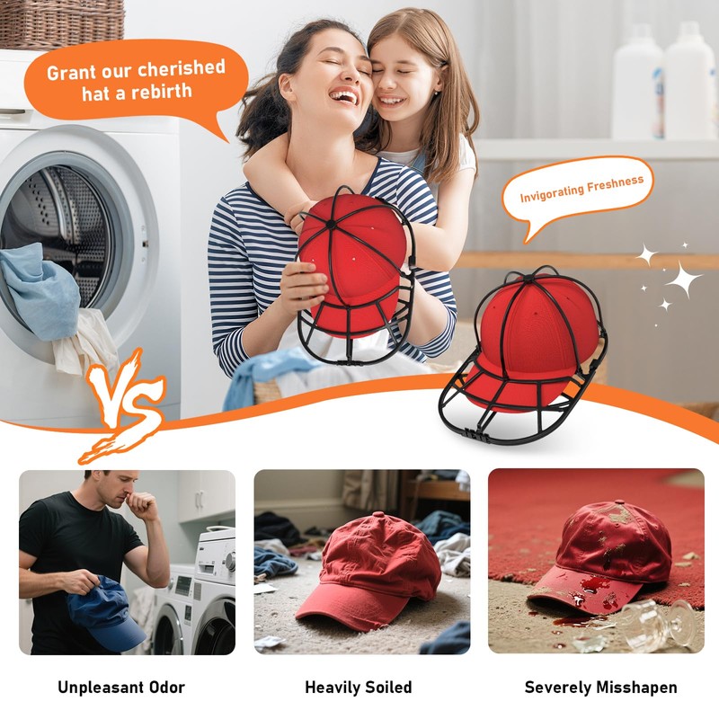 XQXA Hat Washer Cage 2-Pack - Baseball Cap Washing Machine