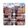 4 x Square Amsterdam Coasters - Netherlands Travel City Colourful