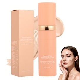 Base de Maquillaje 4 en 1, SPF 50, Base de Maquillaje Cobertura Edificable, Base Semimate, Base Impecable Ligera de Larga Duración, para Toda Piel,...