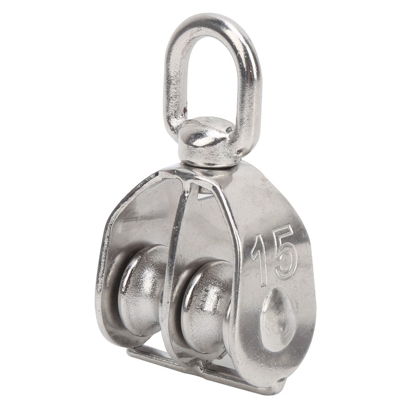 10PCS M15 Pulley Block Stainless Steel Heavy Duty Traction Wheel