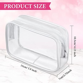 Weewooday - Bolsa de cosméticos transparente de PVC con cierre, bolsa de transporte de artículos de cambiador para cosméticos, bolsa de maquillaje imp