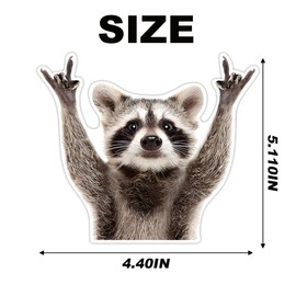 LKAHG 4PCS Car Rockstar Raccoon Sticker, Funny Cute Waterproof Racoon Pattern Decal for Vehicle Wall Window Bumper, Automotive Exterior Decor Accessories, Universal for SUV Sedan Truck