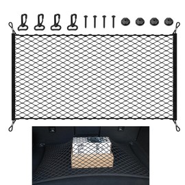 Shuaigehqf Car boot net, boot net, luggage net, 110 x 60 cm, luggage net for most types of vehicles, with 4 solid hooks