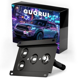 Front License Plate Holder Compatible with Mini Cooper S Countryman Peaceman R60 R61 F55 F56 2014-present No Drill Tow Hook License Plate Bracket, Car Number Frame with Anti-Theft Mounting Screws