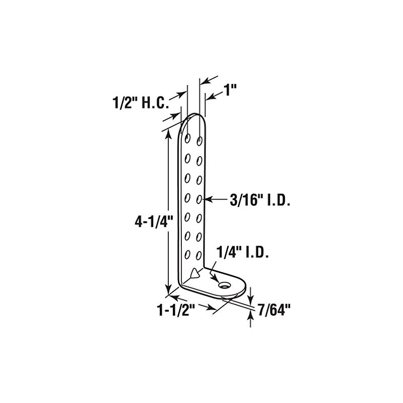 Prime-Line RG 18610 Hurricane Condenser Brackets, 4-1/4 In., Steel, Zinc