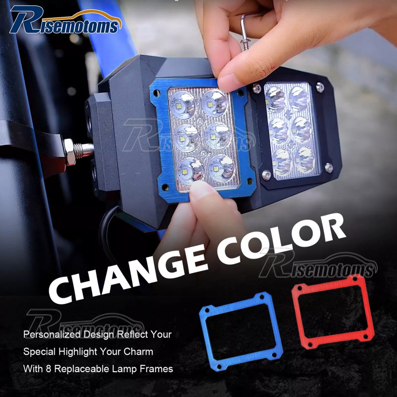 RI UTV 1.75"-2" Rear View Side Mirrors Kit with LED