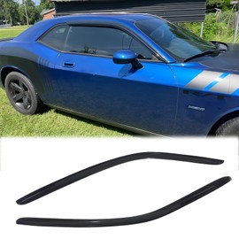 VICOJETOR 92010 Sunproof Waterproof Side Window Wind Deflector Window Visor fit for 2008-2023 Dodge Challenger, 2pcs Protective Replacements Rain Guards Set