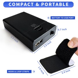 HOLITS 3 AA Battery Box with USB Output Port for LED Lights, 4.5-5V Battery to USB Port Compact Batteries Holder for LED Fairy/String/Curtain Lights, Low-Power Decor & DIY Projects (Pack of 1)