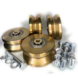 4 Pack-4" V Groove Wheel Double Bearing Sliding Gate 3000 Lbs Roller Slide+Screw