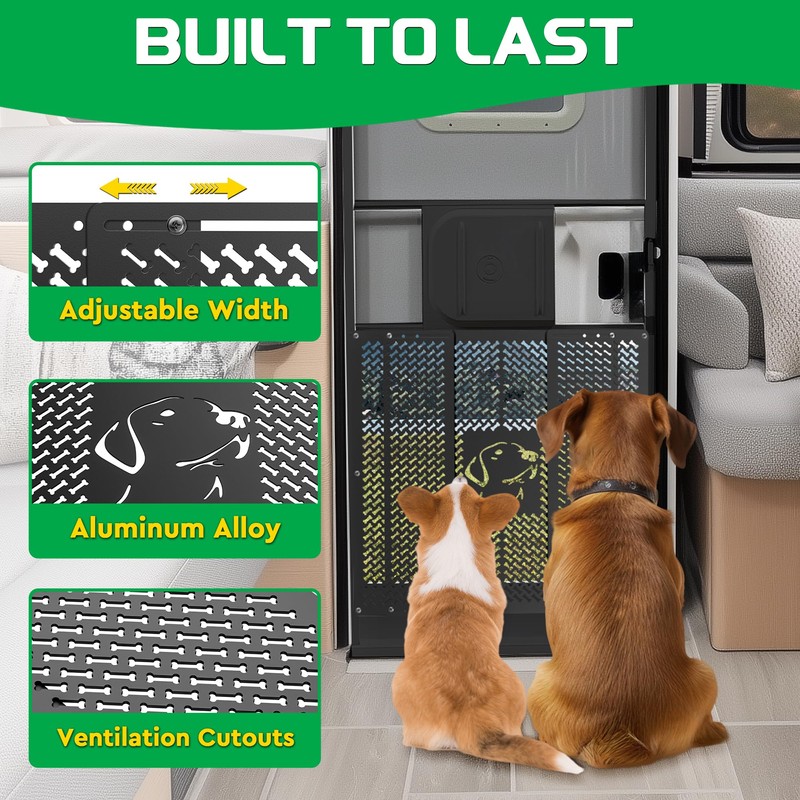 Aluminum RV Screen Door Protector for Dogs, Camper Door Screen