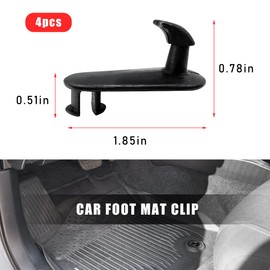 Gasedin 4 PCS Car Floor Mat Clips, Universal Black Carpet Holders, Multipurpose Mat Hooks Retainer Fastener for Cars, 08210-00820, 08211-00720 Car Accessories for Floor Carpet Fixing Clips