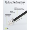 goobay Telephone Cable 15 m, Flat Modular Cable with RJ12