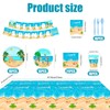Xugoox 122Pcs Hawaiian Sandbeach Party Supplies Summer Beach Party Tableware