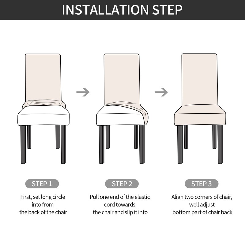 Gibelle Dining Room Chair Covers Set of 6, Stretch Parsons