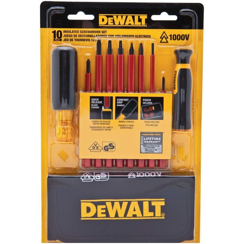 DEWALT Screwdriver Set, Insulated Set, Vinyl Grip, 10-Piece (DWHT66417)
