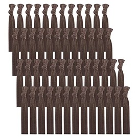 50 Pack Solid Color Knotted Hair Ties - No Crease Hair Ponytail Elastics for Women and Girls (brown)