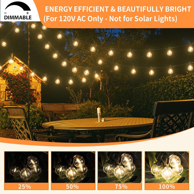 CHYSUPER 10PK G40 LED Replacement Bulbs, 0.6W 2700K Warm White,