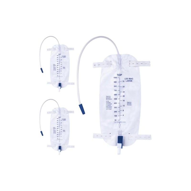 Easy-Tap Leg Bag Urinary Drainage Bag, 1000ml, Anti-Reflux Valve, Cloth