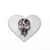 Autism Awareness Heart-Shaped Enamel Badge – Silver Metal with Puzzle