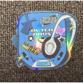 DUTCH Bros STICKER August DROP 2023 90’s Portable CD Player SLAY Stoked WINDMILL