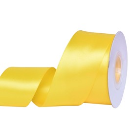 Ribest Yellow Double Faced Satin Ribbon, 2 Inch 25 Yard Ribbon for Crafts Gift Wrapping Bows Wedding Party Decoration Bouquet
