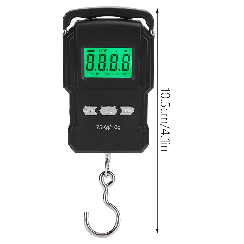 Portable 75kg LCD Digital Scales Electronic Hand Hook Belt Luggage
