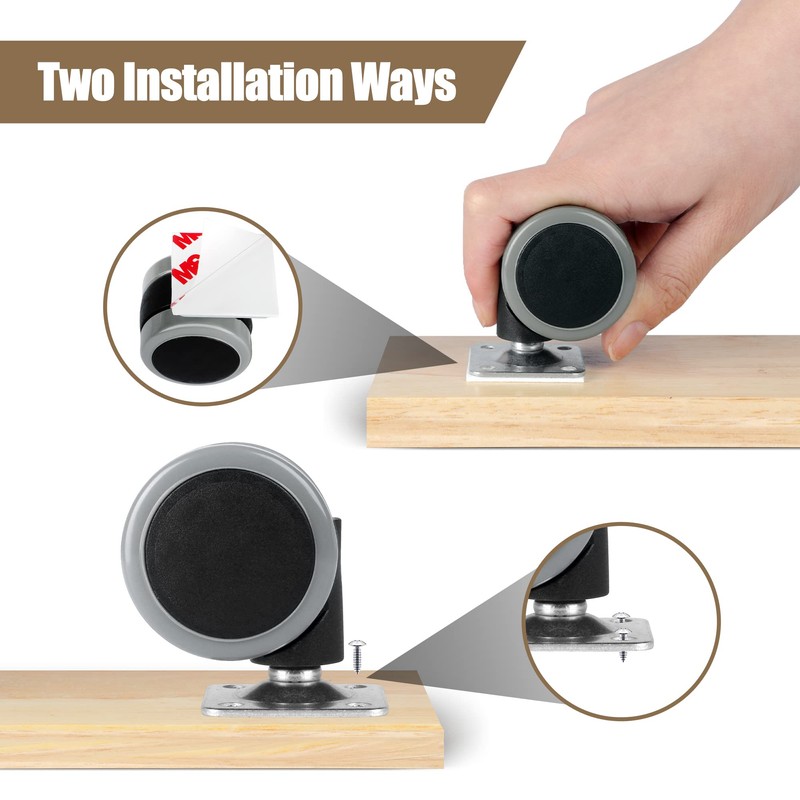 Cofufu Self Adhesive Caster Wheels Set for Trash Can, Storage