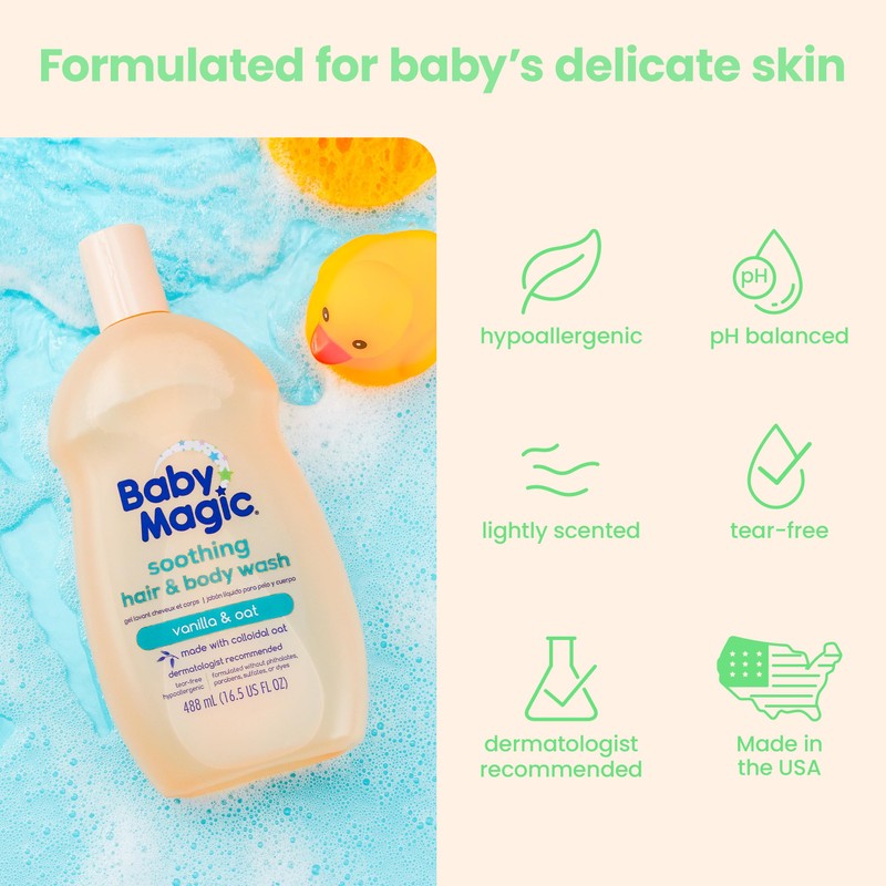 Baby Magic Soothing Hair & Body Wash | Soothes and