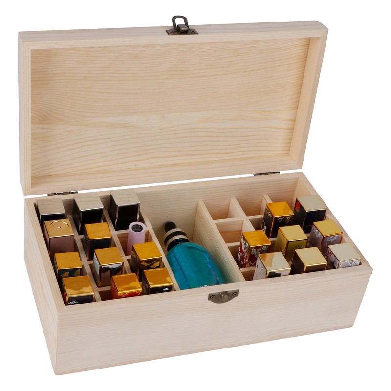 Wooden Essential Oil Storage Box 25 Compartment Storage Box Essential