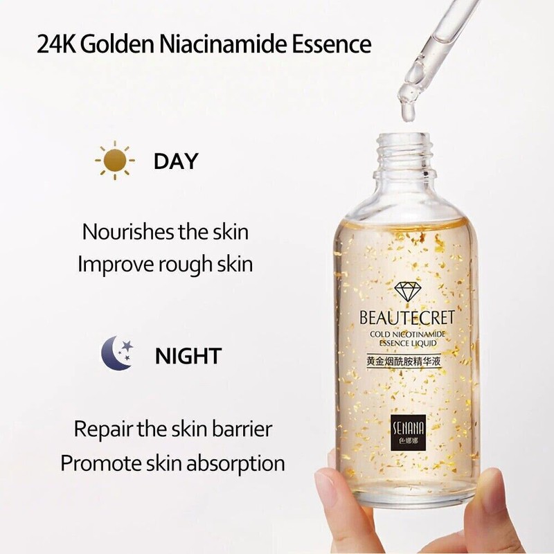 Senana Nicotinamide Liquid 24K Gold Anti Aging Moisturizer with Hyaluronic