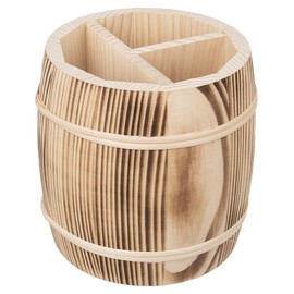 COLLECTOR Wooden barrel-shaped kitchen organizer Utensil Crocks – Burned