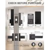 Tinewa Square Keyless Entry Door Lock with 2 Lever Handles,