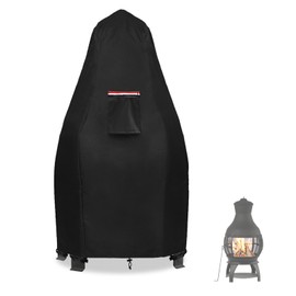 Patio Chiminea Cover,Heavy Duty 600D Waterproof Wood Burning Fire Pits Cover, Chimenea Outdoor Fireplace Wooden Fire Pit Covers,22" Dia x 43.3" H.