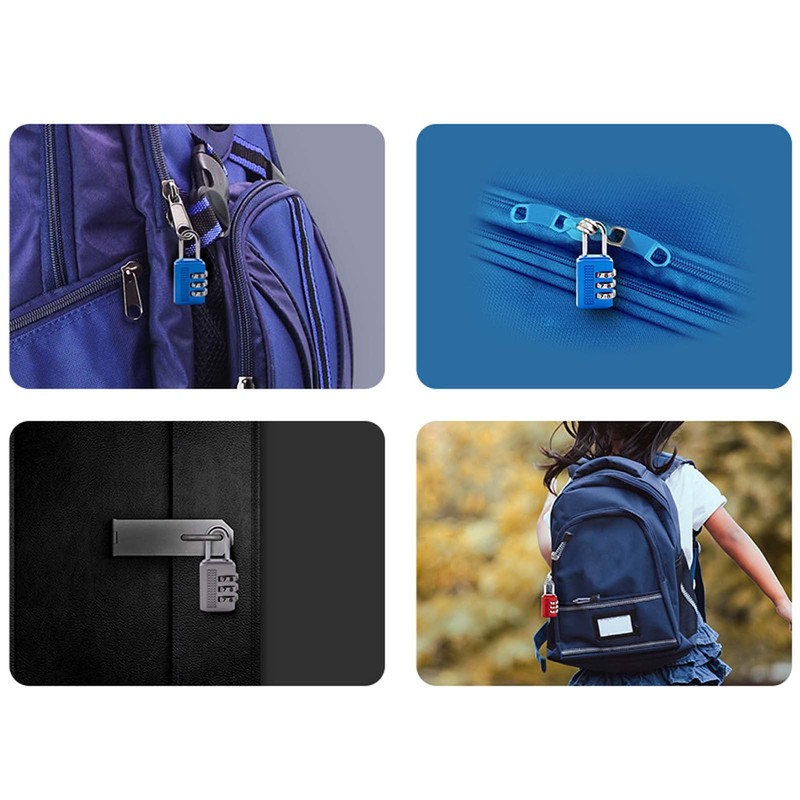 Lansonee 7 Pcs Suitcase Locks with 3 Digit Combination Padlock