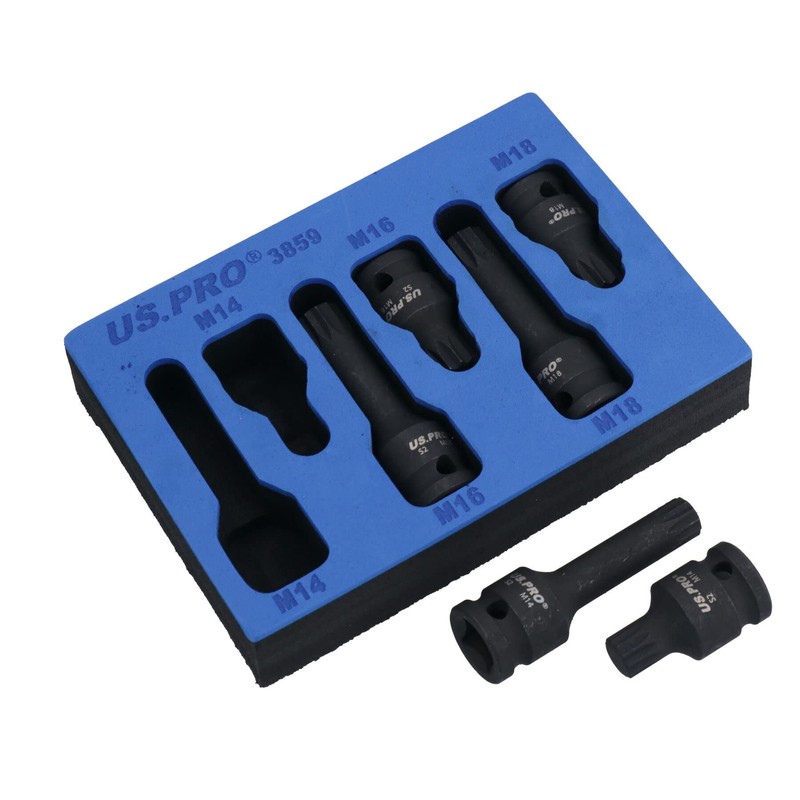 1/2in Drive Deep + Shallow Impact Impacted Male Spline Sockets