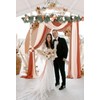 DearHouse 3 Panel Wedding Arch Draping Fabric, 29.5" x18Ft Pearl