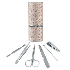 Petite Flowers Stainless Steel Manicure Pedicure Grooming Beauty Care Travel Kit