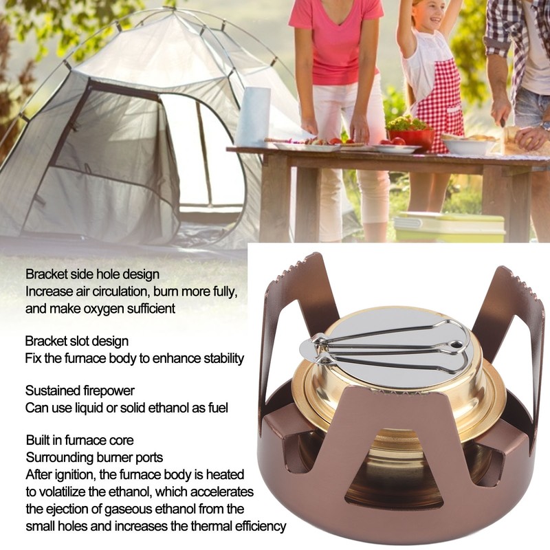Portable Ethanol Stove Burner Outdoor Camping Cooker Furnace Cookware with